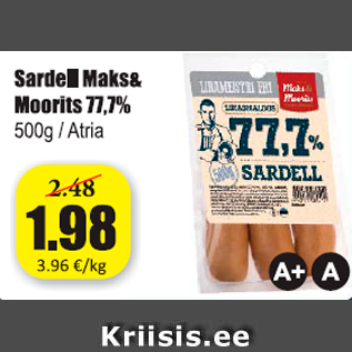 Allahindlus - Sardell Maks & Moorits 77,7%