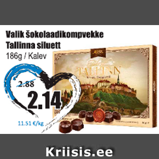 Allahindlus - Valik šokolaadikompvekke Tallinna Siluett