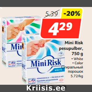 Allahindlus - Mini Risk pesupulber, 750 g