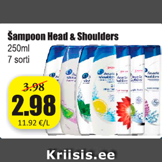 Allahindlus - Šampoon Head & Shoulders