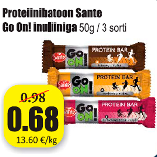 Allahindlus - Proteiinibatoon Sante Go On! inuliiniga