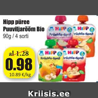 Allahindlus - Hipp püree Puuviljarõõm Bio