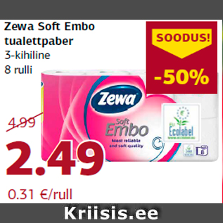 Allahindlus - Zewa Soft Embo tualettpaber