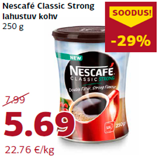 Allahindlus - Nescafé Classic Strong lahustuv kohv 250 g