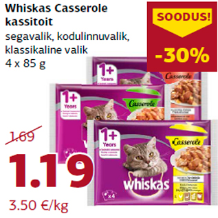 Allahindlus - Whiskas Casserole kassitoit