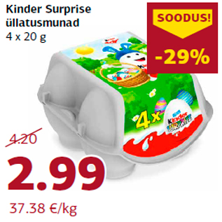 Allahindlus - Kinder Surprise üllatusmunad