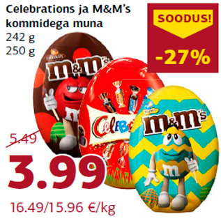 Allahindlus - Celebrations ja M&M’s kommidega muna