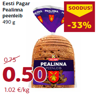 Allahindlus - Eesti Pagar Pealinna peenleib 490 g