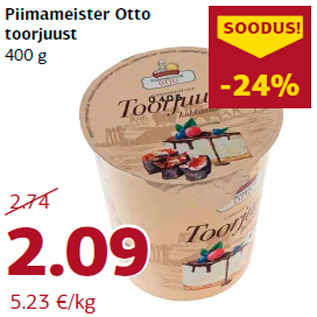 Allahindlus - Piimameister Otto toorjuust 400 g