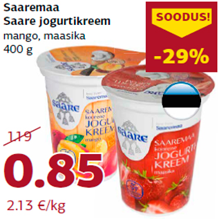 Allahindlus - Saaremaa Saare jogurtikreem