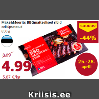 Allahindlus - Maks&Moorits BBQmaitselised ribid