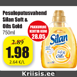 Allahindlus - Pesuloputusvahend Silan Soft & Oils Gold