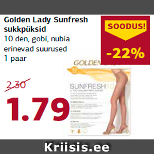 Allahindlus - Golden Lady Sunfresh sukkpüksid