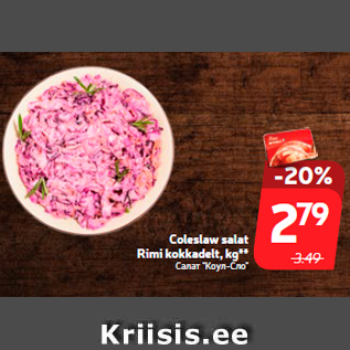 Allahindlus - Coleslaw salat Rimi kokkadelt, kg**