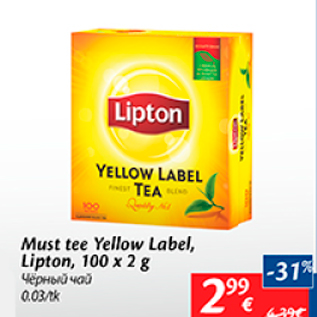 Allahindlus - Must tee Yellow Label, Lipton