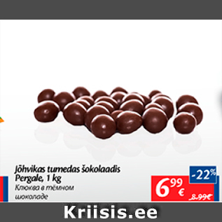 Allahindlus - Jõhvikas tumedas šokolaadis Pergale, 1 kg