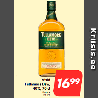 Allahindlus - Viski Tullamore Dew, 40%, 70 cl