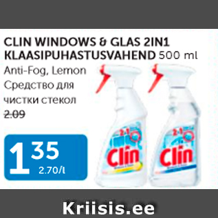 Allahindlus - CLIN WINDOWS & GLAS 2IN1 KLAASIPUHASTUSVAHEND 500 ML