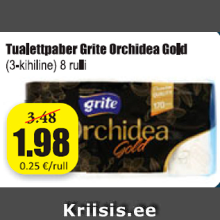Allahindlus - Tualettpaber Grite Orchidea Gold