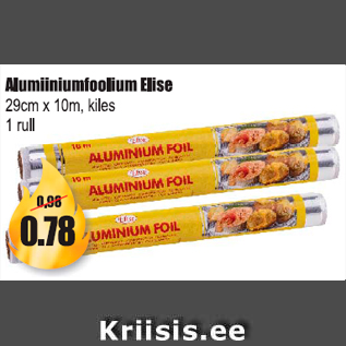Allahindlus - Alumiiniumfoolium Elise