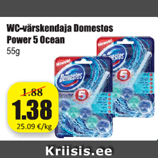 Allahindlus - WC-värskendaja Domestos Power 5 Ocean 55 g