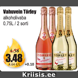 Скидка - Игристое вино Törley безалкогольное