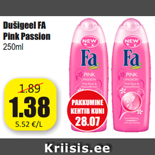 Allahindlus - Dušigeel FA Pink Passion 250ml