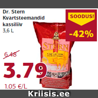 Allahindlus - Dr. Stern Kvartsteemandid kassiliiv 3,6 L