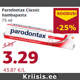 Allahindlus - Parodontax Classic hambapasta 75 ml