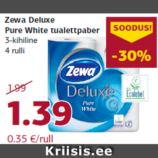 Allahindlus - Zewa Deluxe Pure White tualettpaber