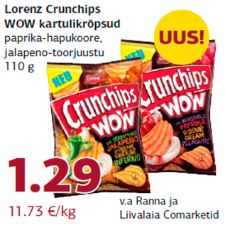 Allahindlus - Lorenz Crunchips WOW kartulikrõpsud