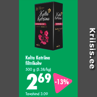 Allahindlus - Kulta Katriina filtrikohv 500 g