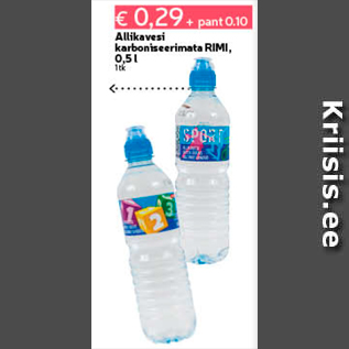 Allahindlus - Allikavesi karboniseerimata Rimi, 0,5 l