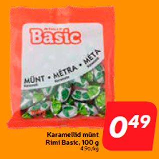 Allahindlus - Karamellid münt Rimi Basic, 100 g