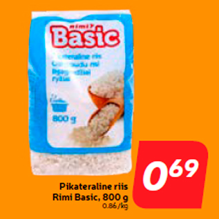 Allahindlus - Pikateraline riis Rimi Basic, 800 g