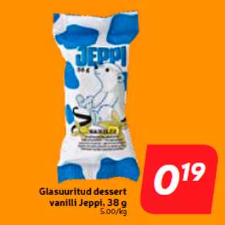 Allahindlus - Glasuuritud dessert vanilli Jeppi, 38 g