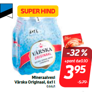 Allahindlus - Mineraalvesi Värska Originaal, 6x1 l