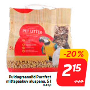 Allahindlus - Puidugraanulid Purrfect mittepaakuv aluspanu, 5 l