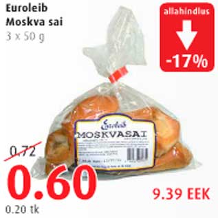 Allahindlus - Euroleib Moskva sai