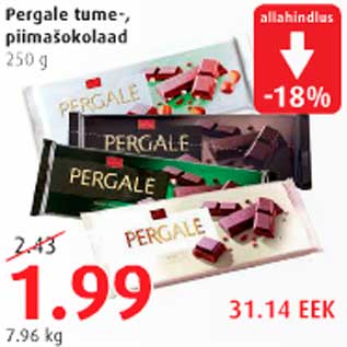 Allahindlus - Pergale šokolaad