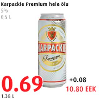 Allahindlus - Karpackie Premium hele õlu