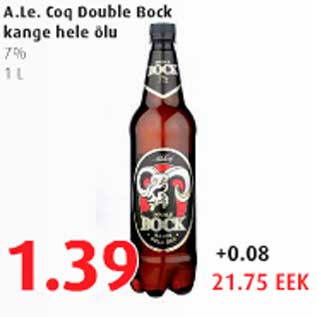 Allahindlus - A. Le. Coq Double Bock kange hele õlu