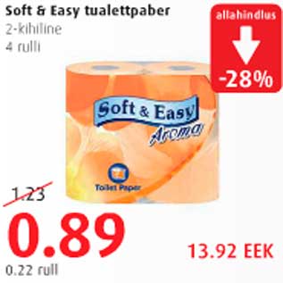 Allahindlus - Soft&Easy tualettpaber