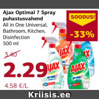 Allahindlus - Ajax Optimal 7 Spray puhastusvahend