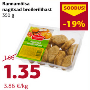 Allahindlus - Rannamõisa nagitsad broilerilihast 350 g