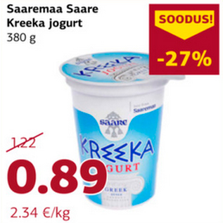 Allahindlus - Saaremaa Saare Kreeka jogurt 380 g