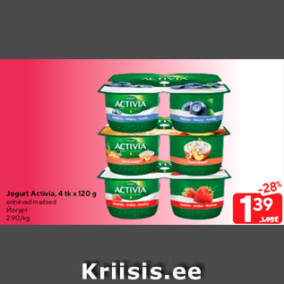 Allahindlus - Jogurt Activia, 4 tk x 120 g