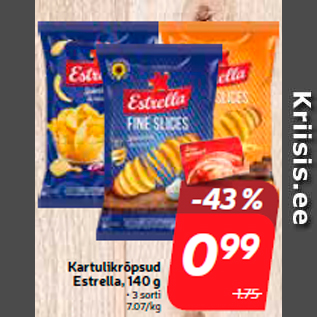 Allahindlus - Kartulikrõpsud Estrella, 140 g