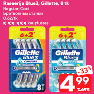 Allahindlus - Raseerija Blue3, Gillette, 8 tk