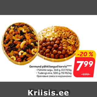 Скидка - Ореховые смеси в корзиночке